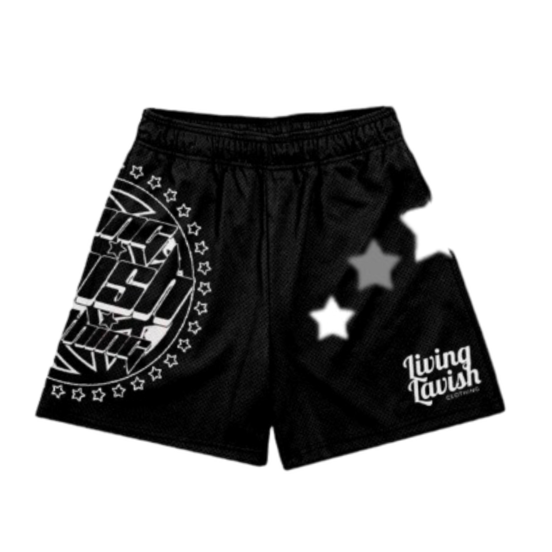 Star Globe Mesh Shorts (Black)