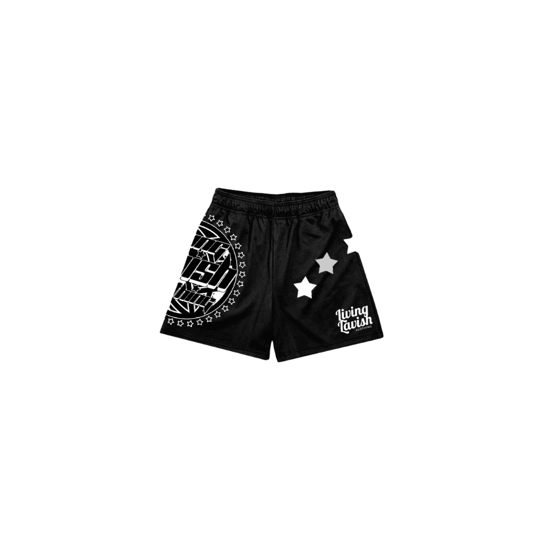 Star Globe Mesh Shorts (black)