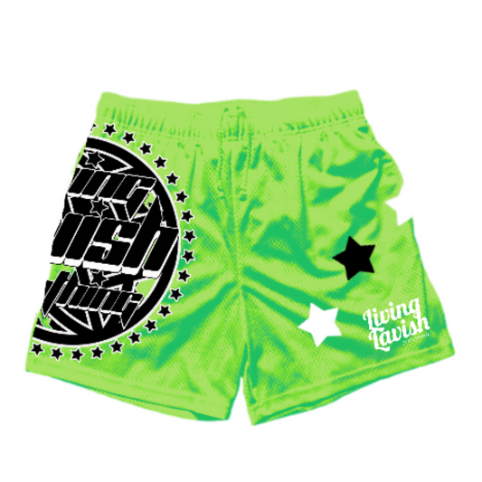 Star Globe Mesh Shorts (Slime Green)