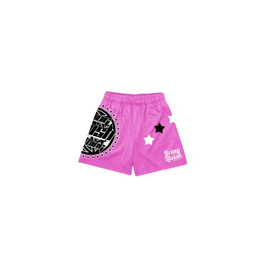 Star Globe Mesh Shorts (pink)