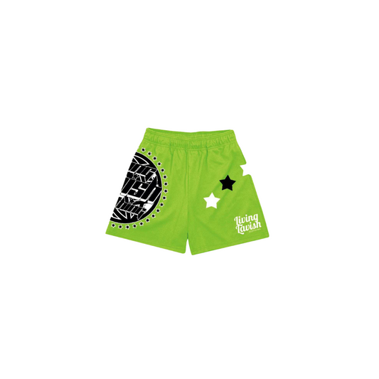 Star Globe Mesh Shorts (slime green)