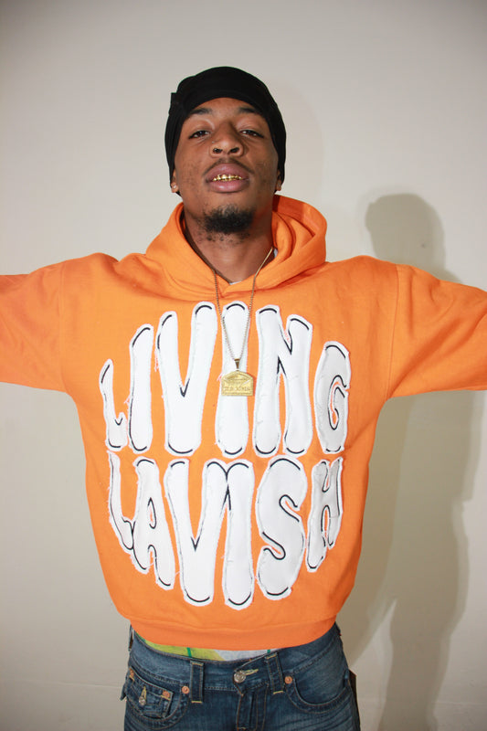 Embroidered Hoodie (Orange)