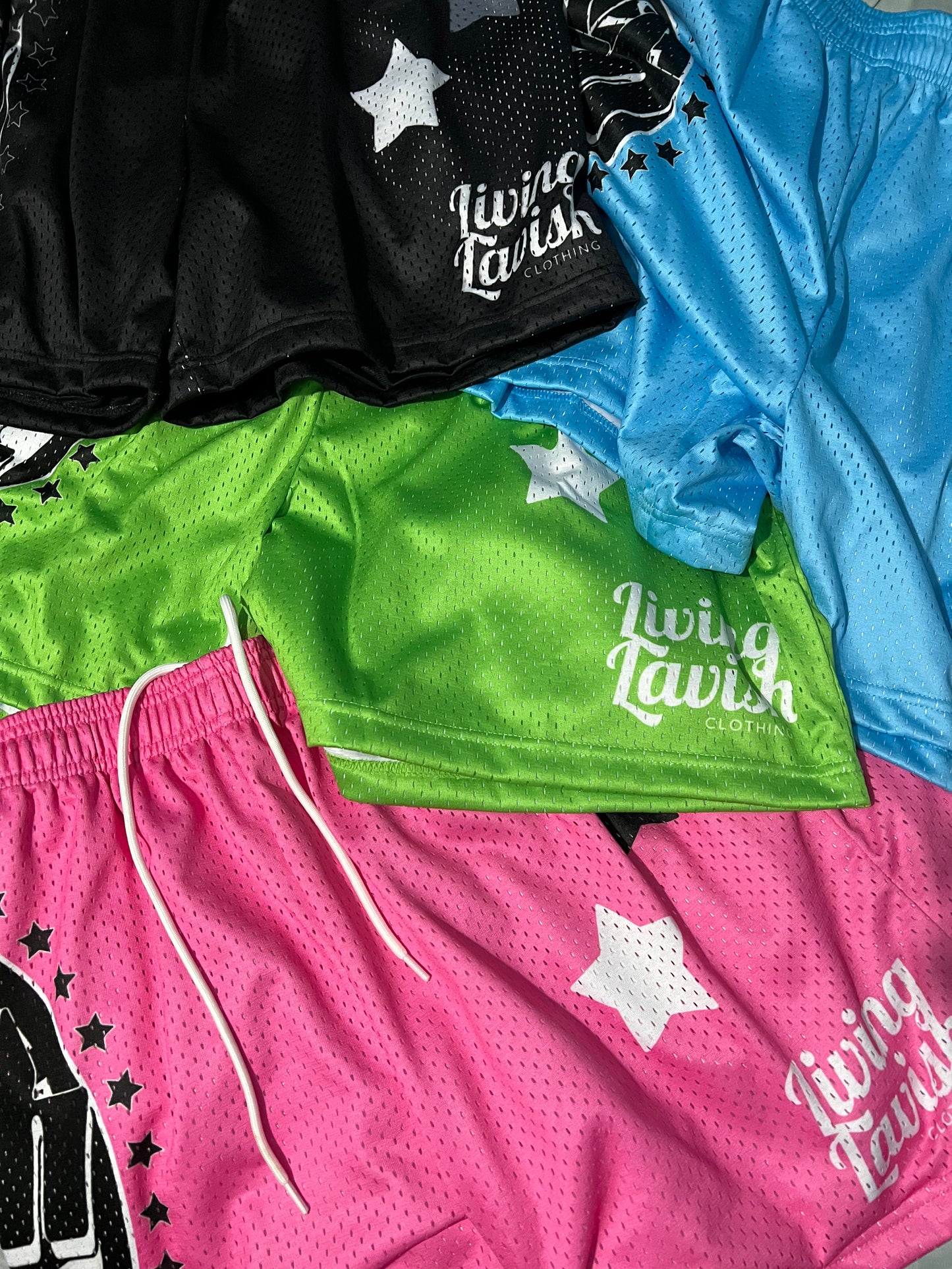 Star Globe Mesh Shorts (Slime Green)