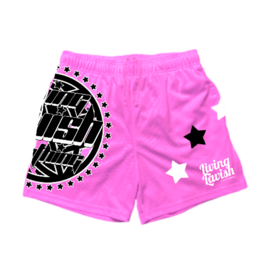 Star Globe Mesh Shorts (Pink)